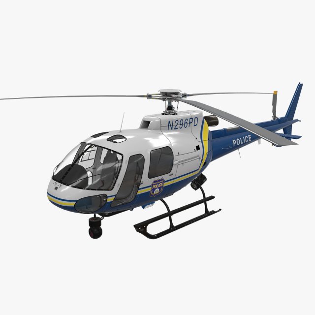 as-350 philadelphia police 3D Model .c4d .max .obj .3ds .fbx .stl .blend 