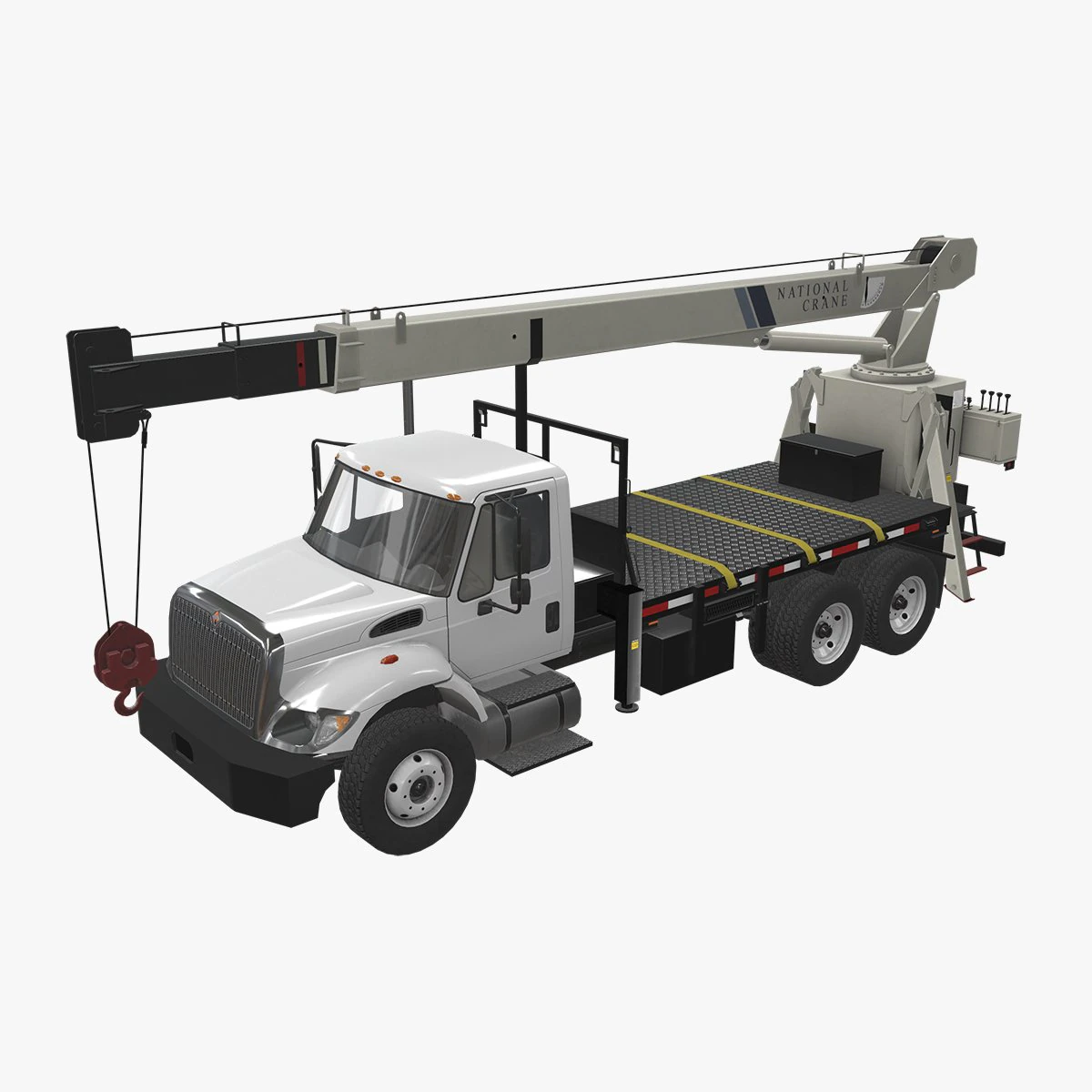 International Crane Truck --146-- 3D Model .c4d .max .obj .3ds .fbx .stl .blend 