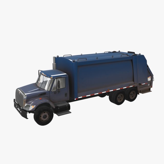garbage truck international 7400 3D Model .c4d .max .obj .3ds .fbx .stl .blend 