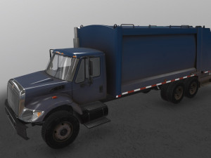 garbage truck international 7400 3D Model