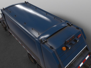 garbage truck international 7400 3D Model