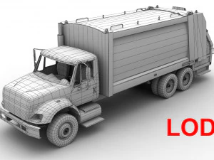 International Garbage Truck --153-- 3D Model