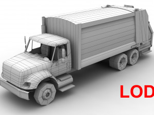 garbage truck international 7400 3D Model