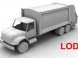 garbage truck international 7400 3D Model