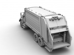 garbage truck international 7400 3D Model