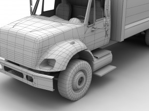 garbage truck international 7400 3D Model