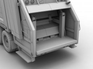garbage truck international 7400 3D Model