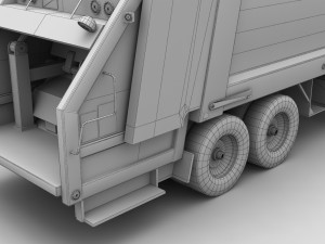 garbage truck international 7400 3D Model