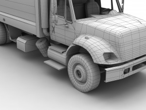 garbage truck international 7400 3D Model