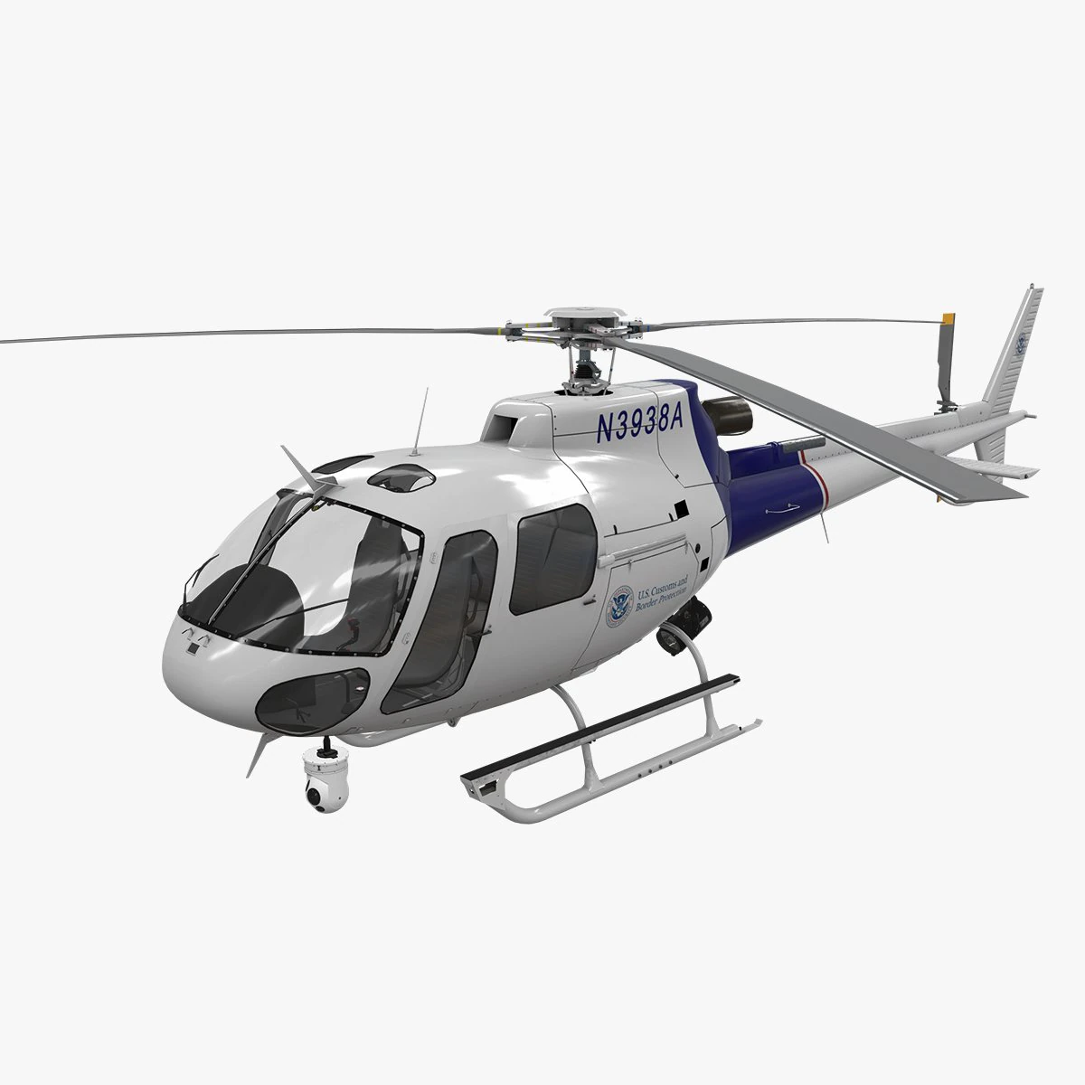 AS-350 US Customs and Border Protection --211-- 3D Model .c4d .max .obj .3ds .fbx .stl .blend 