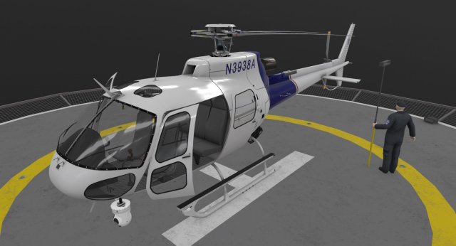 as-350 us customs and border protection animated 3D Model in Helicopter ...