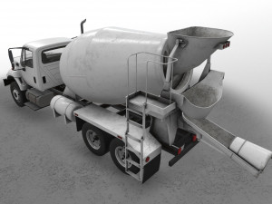 mixer truck international 7400 3D 模型