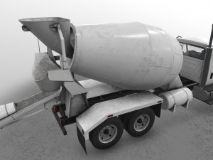 mixer truck international 7400 3D 模型
