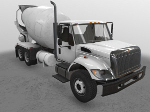 mixer truck international 7400 3D 模型