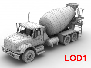 mixer truck international 7400 3D 模型