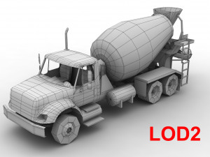 mixer truck international 7400 3D 模型