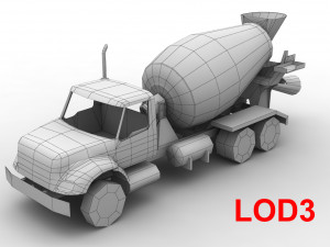 mixer truck international 7400 3D 模型