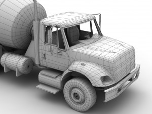 mixer truck international 7400 3D 模型