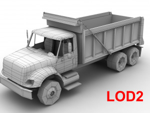 dump truck international 7400 Model 3D