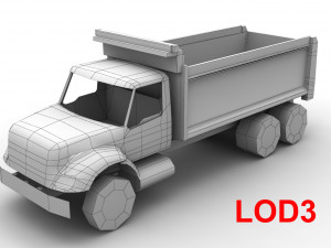 dump truck international 7400 Model 3D