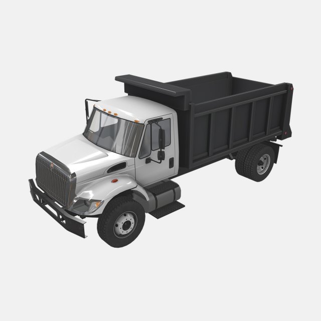 dump truck international 7400 2 Model 3D .c4d .max .obj .3ds .fbx .stl .blend 