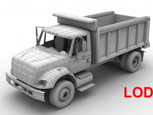 dump truck international 7400 2 Model 3D