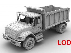 dump truck international 7400 2 Model 3D