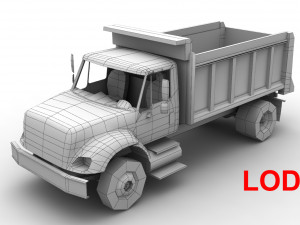 dump truck international 7400 2 Model 3D