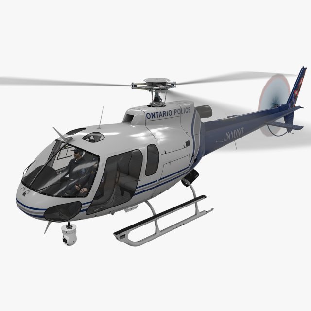 as-350 ontario police animated Modèle 3D .c4d .max .obj .3ds .fbx .stl .blend 
