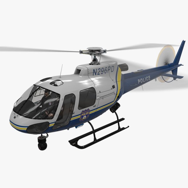 as-350 philadelphia police animated 3D 模型 .c4d .max .obj .3ds .fbx .stl .blend 