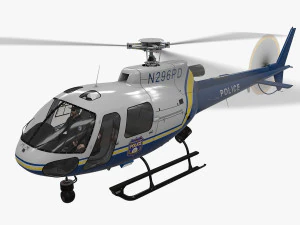 AS-350 フィラデルフィア警察のアニメーション 3Dモデル