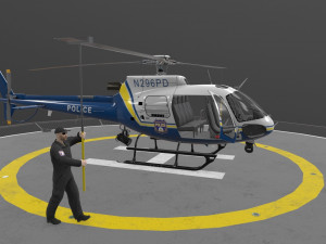 as-350 philadelphia police animated 3D 模型