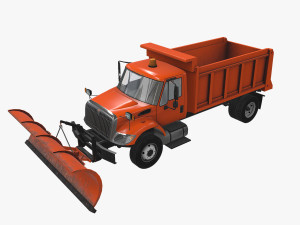 snow plow international 7400 3D Model