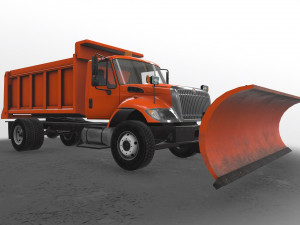 snow plow international 7400 3D 모델