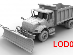 snow plow international 7400 3D 모델