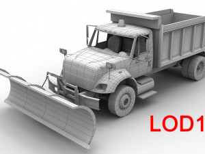 snow plow international 7400 3D 모델