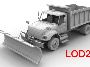 snow plow international 7400 3D 모델