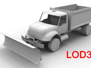 snow plow international 7400 3D 모델