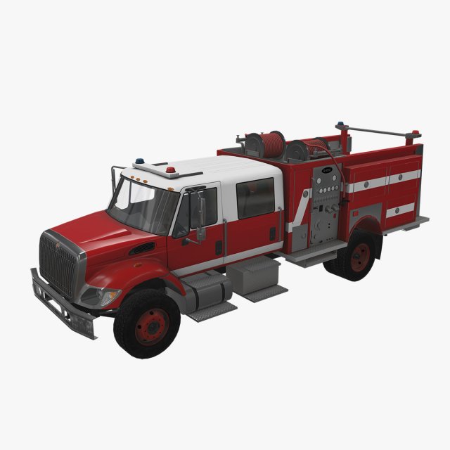 fire truck red 3D Model .c4d .max .obj .3ds .fbx .stl .blend 