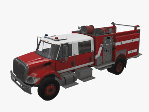 fire truck red 3D Model