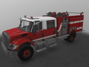 fire truck red 3D Model