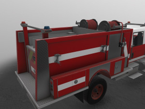 fire truck red 3D Model