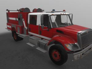 fire truck red 3D Model