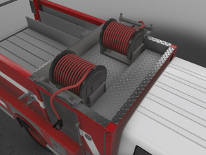 fire truck red 3D Model