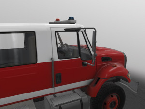fire truck red 3D Model