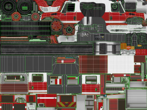 fire truck red 3D Model