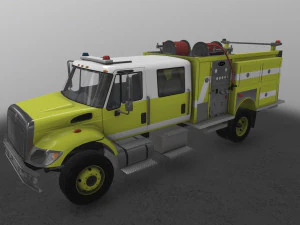 International Fire Truck Yellow --150-- 3D Model