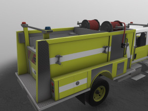 fire truck yellow Modelo 3D