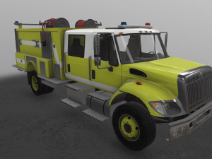 fire truck yellow Modelo 3D