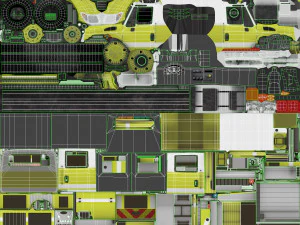 International Fire Truck Yellow --150-- 3D Model